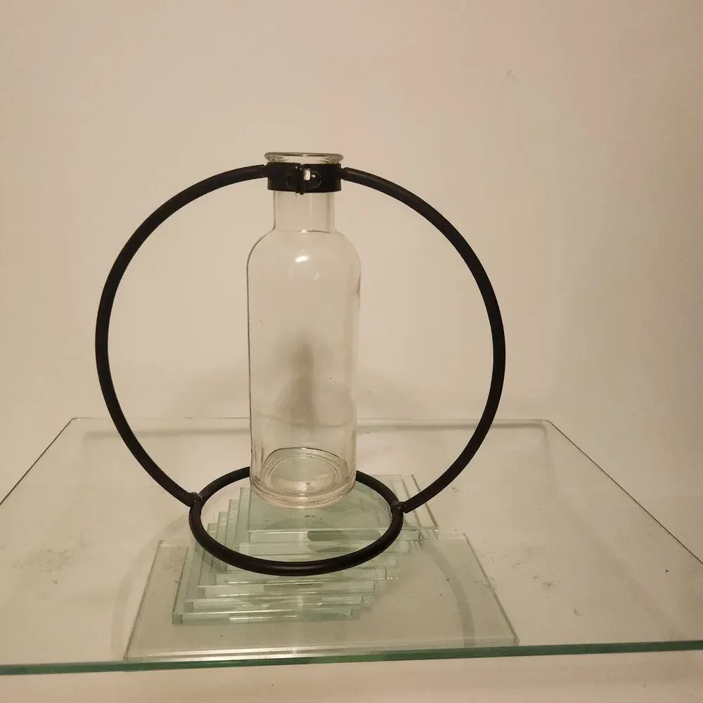 Glass and Wrought Iron Bud Vase